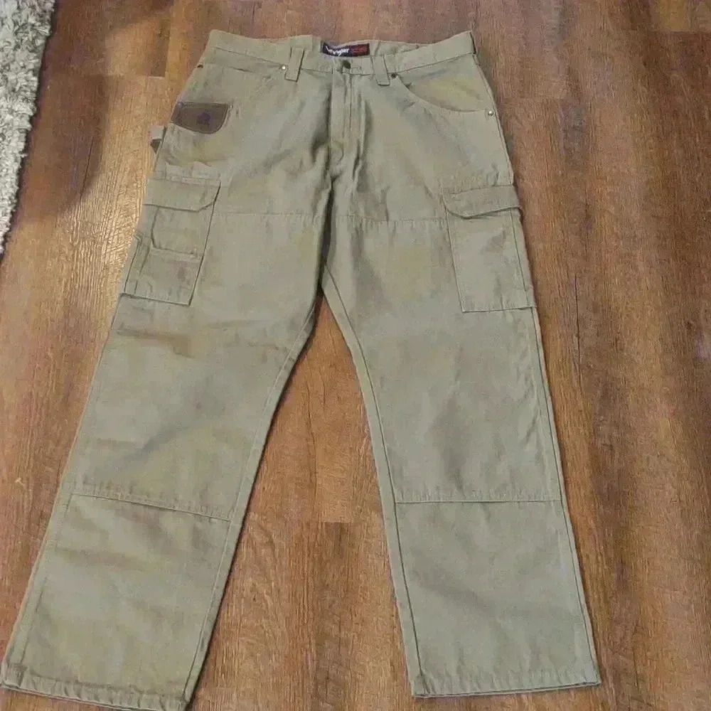Wrangler Riggs Workwear olive green pants‎ mens 36x32 NWOT